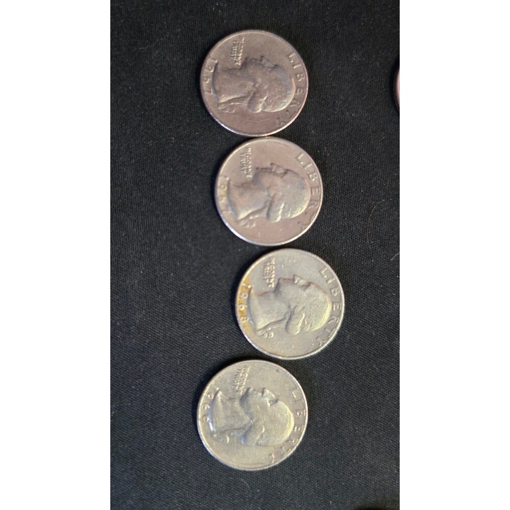 Lot of 4 Vintage 1967 1968 1969 US Quarters Collectible Coins